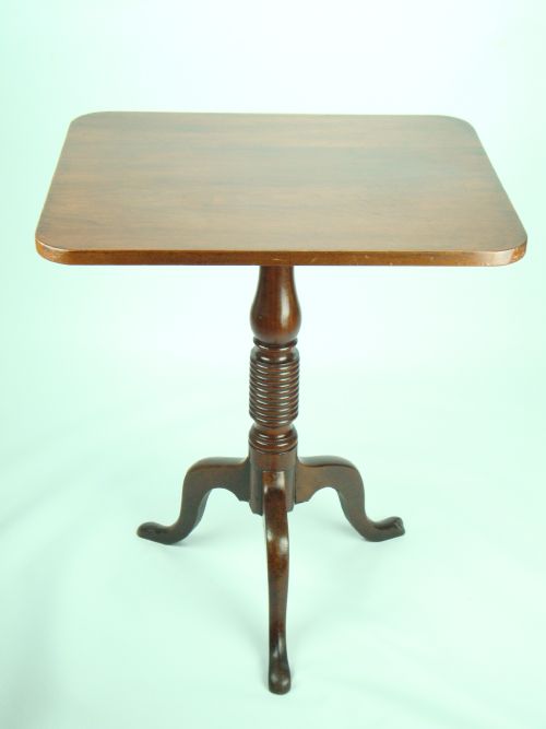 Antique George III Tripod Table with Ring Turned Pillar