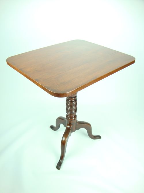 fig 1. Antique George III Tripod Table with Ring Turned Pillar
