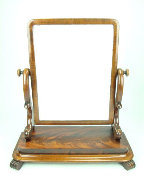 fig 1. Large Antique Victorian Toilet Mirror with Label