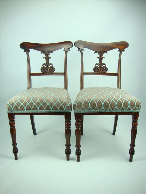 Pair Antique Rosewood 19th Century Chairs
