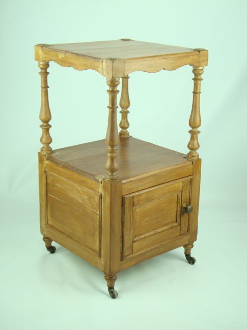 fig 1. Antique Victorian Pine Bedside Cabinet