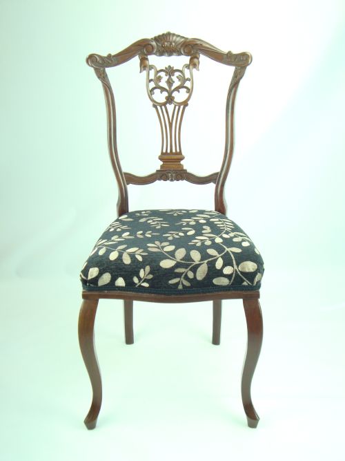 Antique Edwardian Carved Bedroom Chair