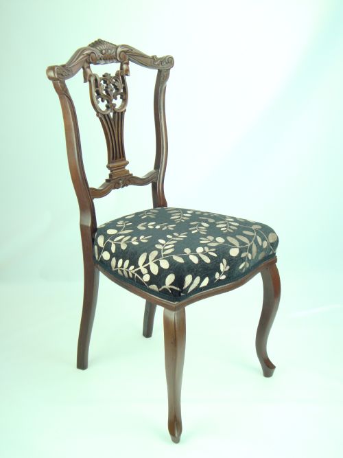 fig 1. Antique Edwardian Carved Bedroom Chair
