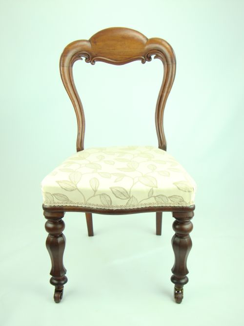 fig 1. Pair Antique Victorian Balloon Back Chairs