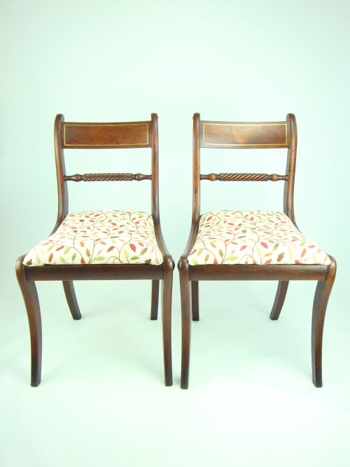 Pair Antique Regency Rope Twist Chairs
