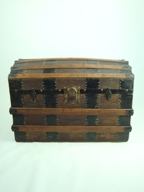 Antique Dome Top Trunk Storage Chest