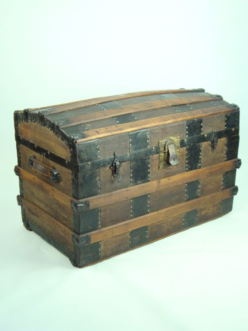 fig 1. Antique Dome Top Trunk Storage Chest