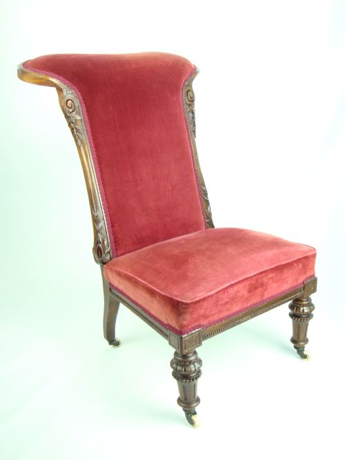 Antique Victorian Walnut Prie Dieu Chair