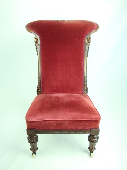 fig 1. Antique Victorian Walnut Prie Dieu Chair