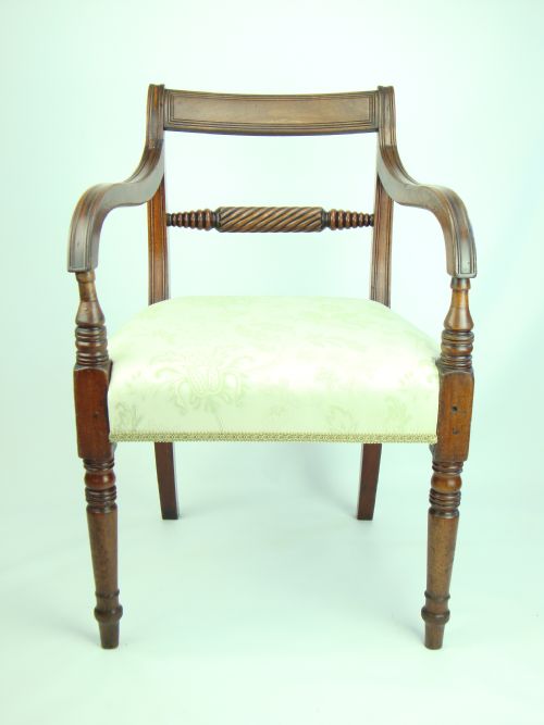 Antique Regency Carver Rope Twist Desk Chair