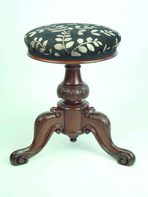fig 1. Antique Victorian Rise and Fall Piano Stool
