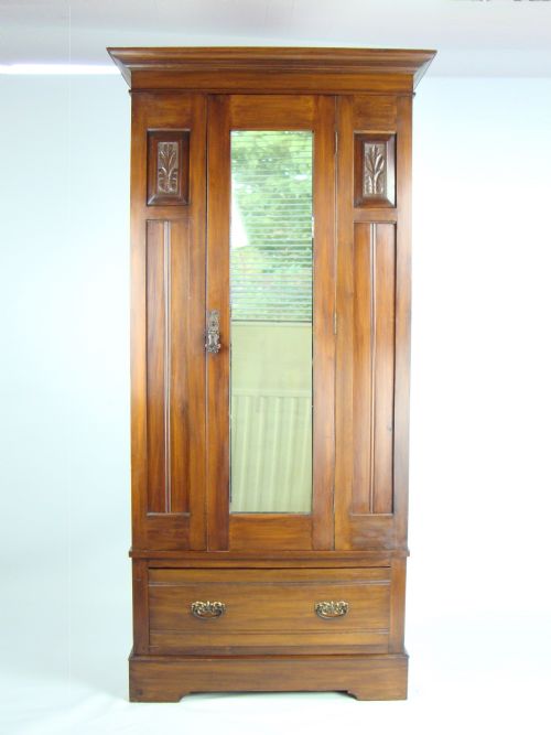 Tall & Slim Antique Edwardian Wardrobe