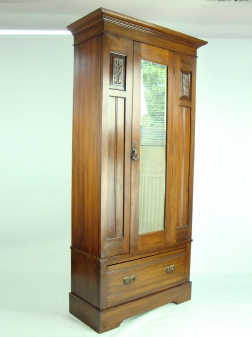 fig 1. Tall & Slim Antique Edwardian Wardrobe