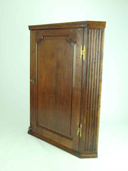 fig 2. Antique George III Oak Hanging Corner Cupboard
