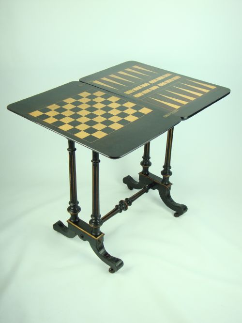 Antique Victorian Chess Table / Card Table