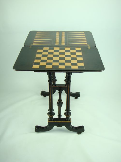 fig 1. Antique Victorian Chess Table / Card Table