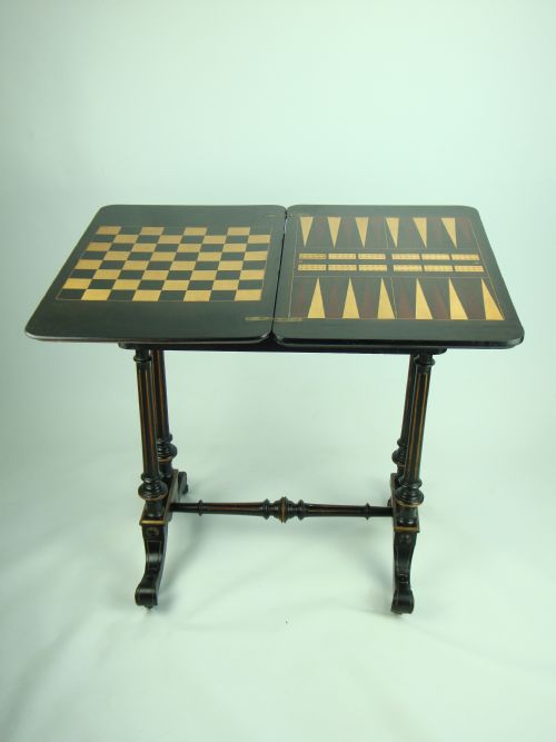 fig 2. Antique Victorian Chess Table / Card Table