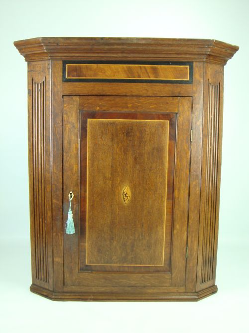 fig 1. Antique George III Hanging Corner Cupboard