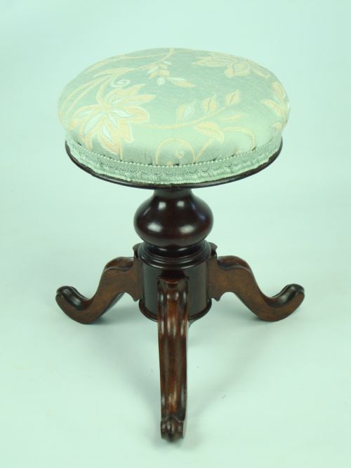 Antique Victorian Rosewood Piano Stool with Makers Stamp H.b