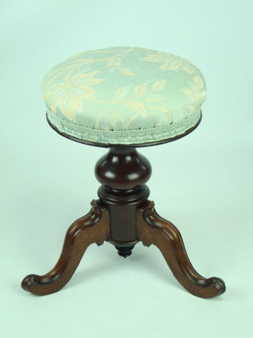 fig 1. Antique Victorian Rosewood Piano Stool with Makers Stamp H.B