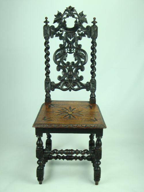 fig 1. Pair of Victorian Gothic High Back Chairs