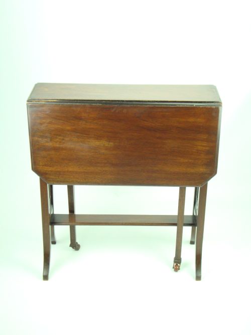 fig 1. Small Antique Edwardian Mahogany Sutherland Table