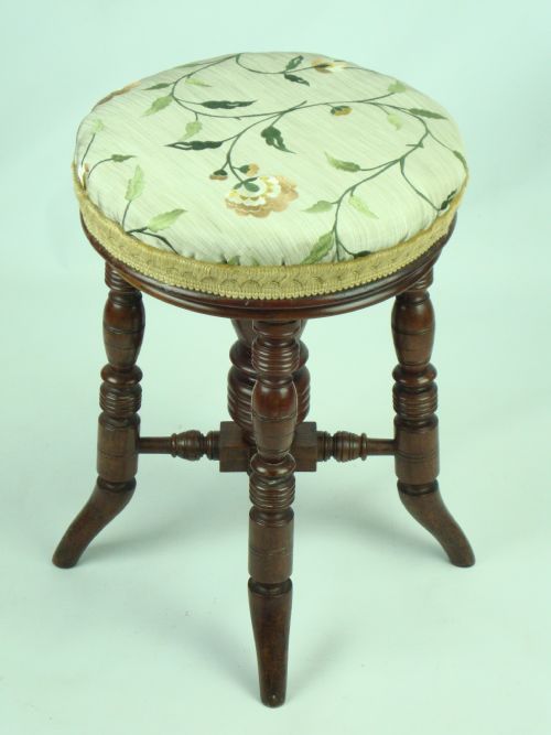 Antique Victorian Piano Stool by J Fitter