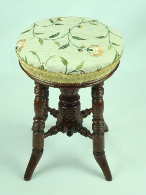 fig 1. Antique Victorian Piano Stool by J Fitter