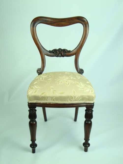 fig 1. Pair Antique Victorian Balloon Back Rosewood Chairs