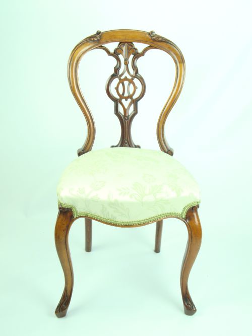 fig 1. Antique Victorian Walnut Balloon Back Chair