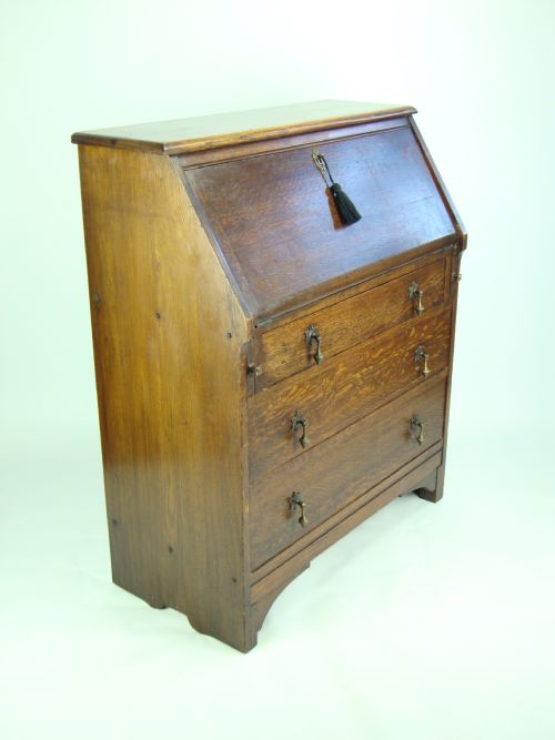 fig 1. Small Vintage Oak Hall Bureau