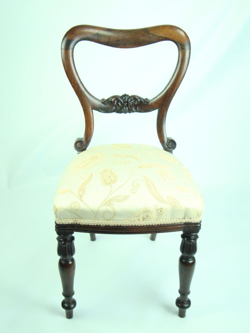 Antique Victorian Balloon Back Rosewood Chair