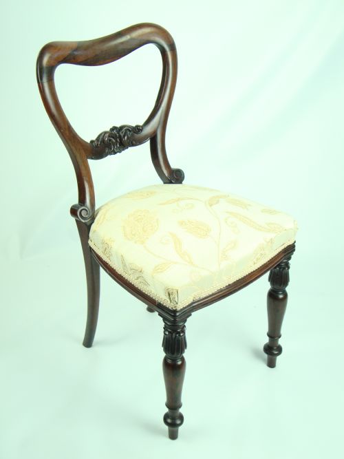 fig 1. Antique Victorian Balloon Back Rosewood Chair