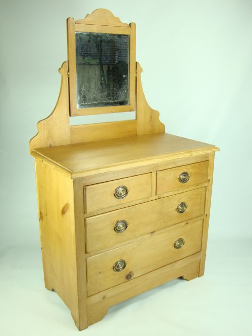 fig 1. Antique Victorian Pine Dressing Table