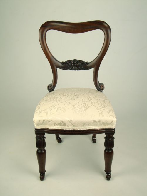 Antique Victorian Balloon Back Rosewood Chair - Dressing Table/nursing Chair