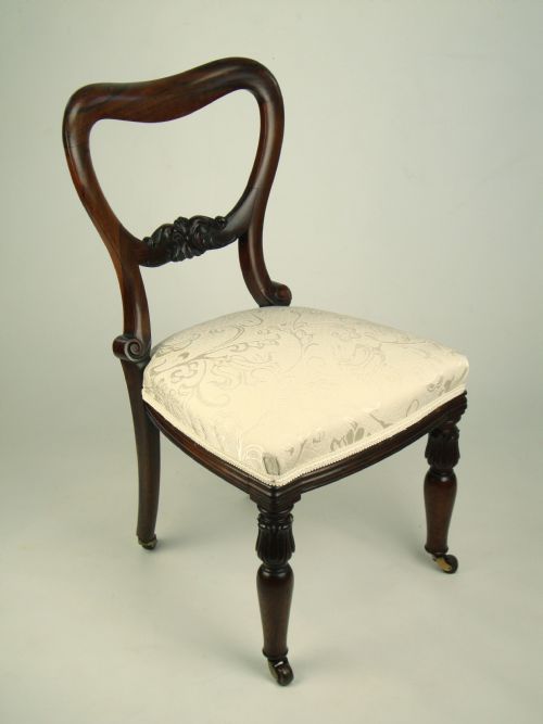 fig 1. Antique Victorian Balloon Back Rosewood Chair - Dressing Table/Nursing Chair