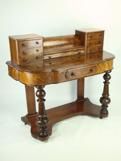 fig 1. Antique Victorian Burr Walnut Duchess Dressing Table