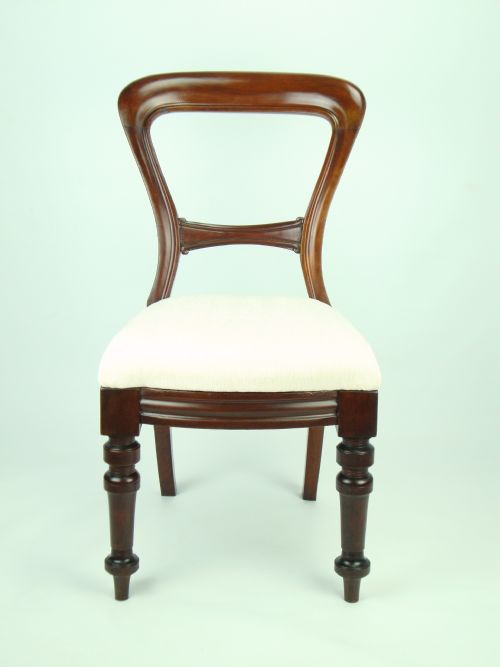 fig 1. Pair Antique Victorian Mahogany Balloon Back Chairs