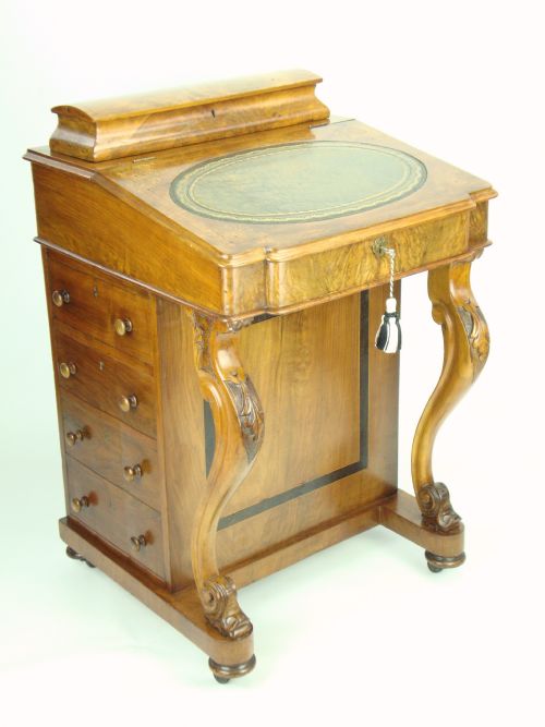 Antique Victorian Walnut Davenport Bureau