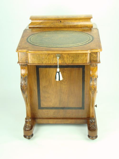 fig 1. Antique Victorian Walnut Davenport Bureau