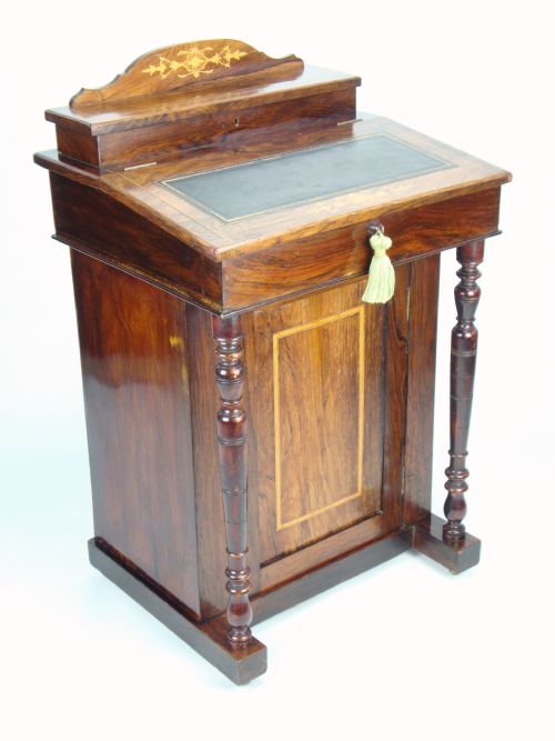 fig 1. Antique Edwardian Rosewood Davenport Bureau