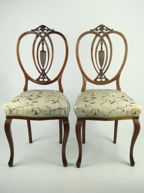 Pair Antique Edwardian Side Chairs