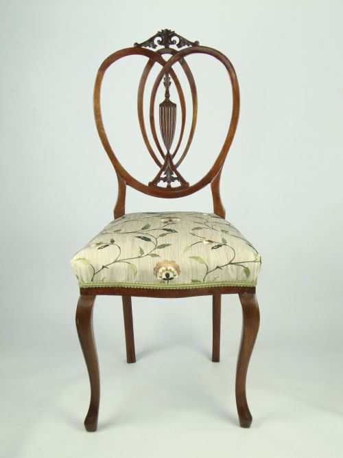fig 1. Pair Antique Edwardian Side Chairs