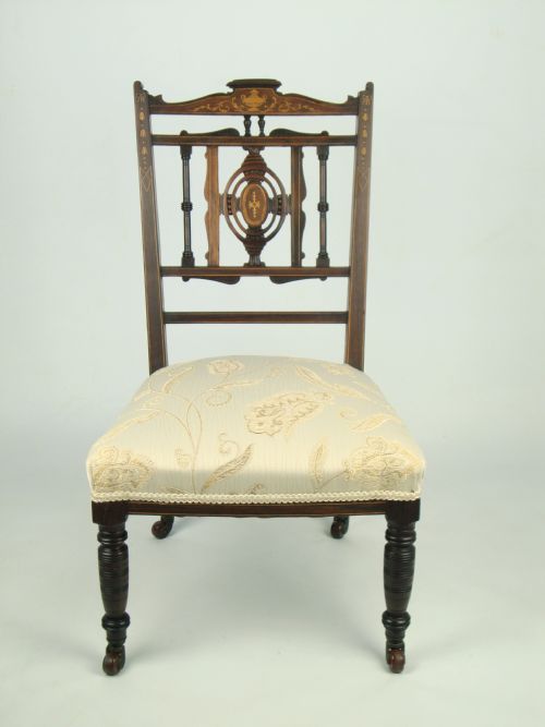 fig 1. Pair Antique Edwardian Rosewood Chairs