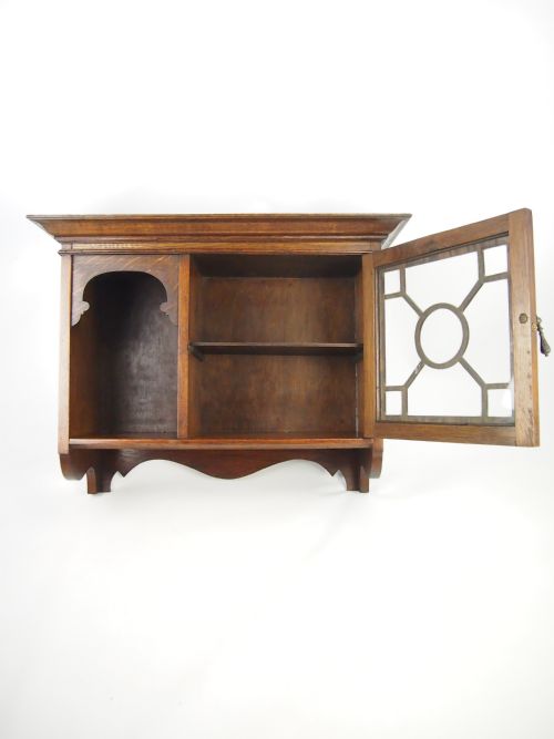 fig 1. Antique Edwardian Oak Hanging Cupboard