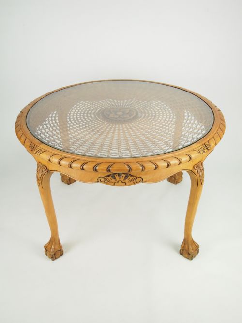 Vintage Glass Topped Circular Coffee