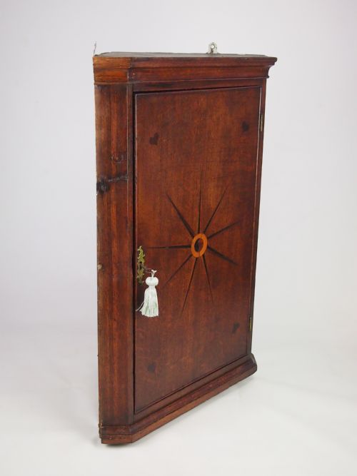 fig 1. Small C19th Hanging Oak Corner Cupboard