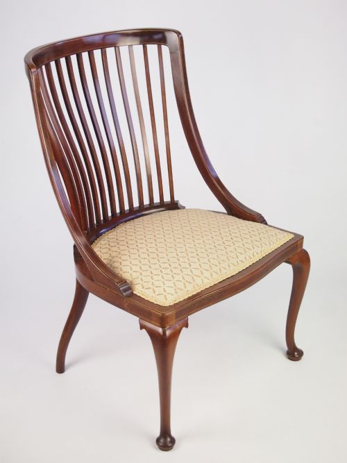 fig 1. Fine Antique Edwardian Mahogany Tub Chair