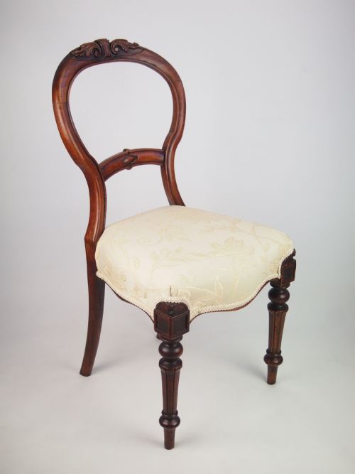fig 1. Antique Victorian Mahogany Balloon Back Chair