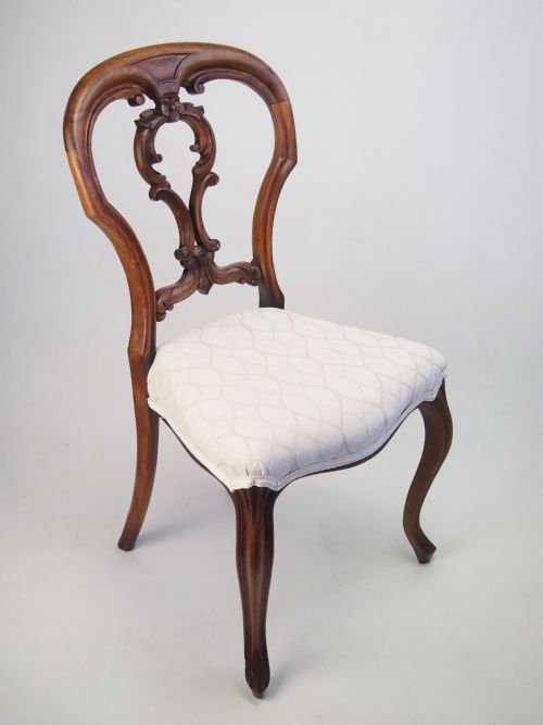 fig 1. Antique Victorian Rosewood Balloon Back Chair